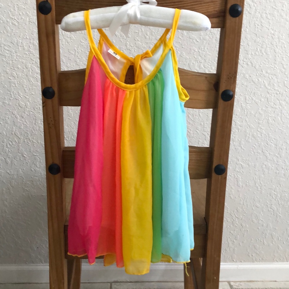 toddler dress rainbow flow